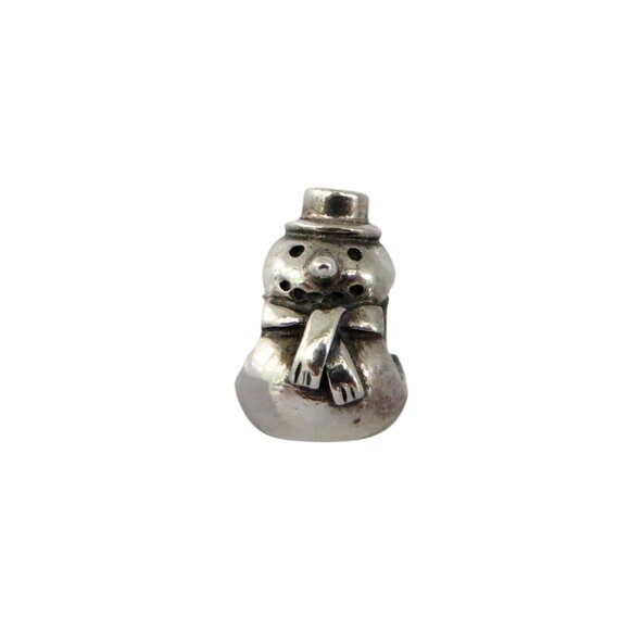 Pandora Vintage Christmas Snowman SS .925 Charm 790374 - Picture 1 of 6